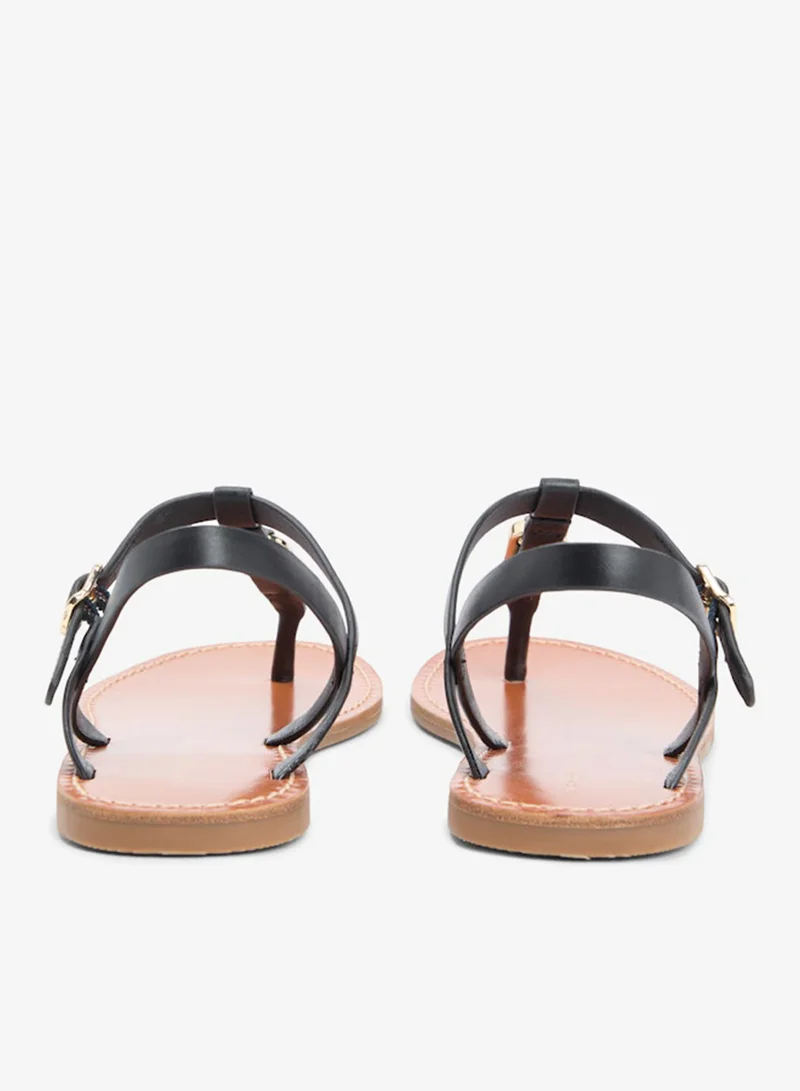 TOMMY HILFIGER  Leather Monogram Strap Sandals for Women | Best Price UAE